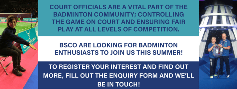 BSCO Recruitment Banner | Court Officials | Badminton Scotland BSCO Recruitment Banner | Court Officials | Badminton Scotland