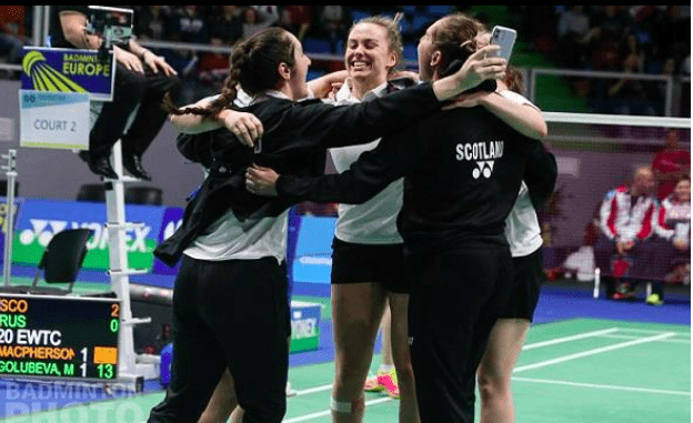 (Badminton Europe Article) Scotland stun second seeds: Underdogs to top dogs | Badminton Scotland